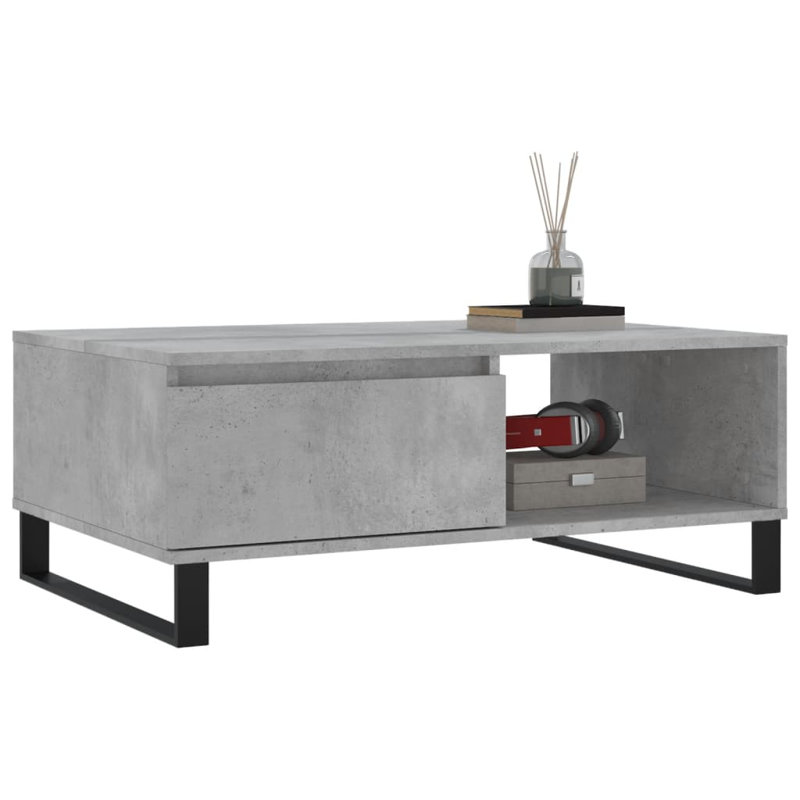 Azaryia Sled Coffee Table with Storage, Concrete Grey