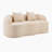 Boneless Beige Curved Loveseat Sofa with Round Armrest, Compression Couch with 2 Pillows, Cream for Small Space, No Assembly-1711031990