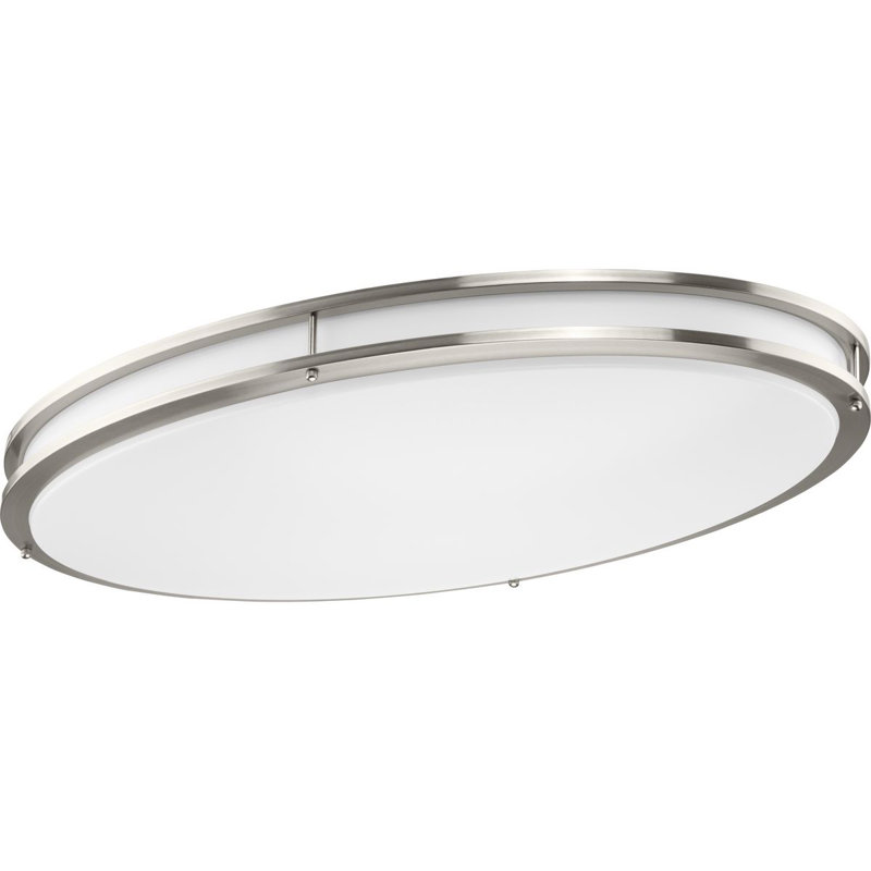 Plafonnier encastré 5 lumières, Nickel brossé, H 4,53 po x l 18,1 po x P 32,28 po