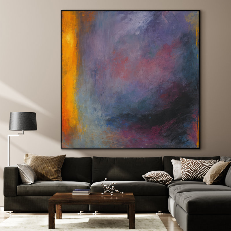 Extra Large Wall Art Fabric Print - Modern Abstract for Contemporary Home Artwork Decor for Living Room or Bedroom - "Frame Assembly Required (Unfinished Frame)"