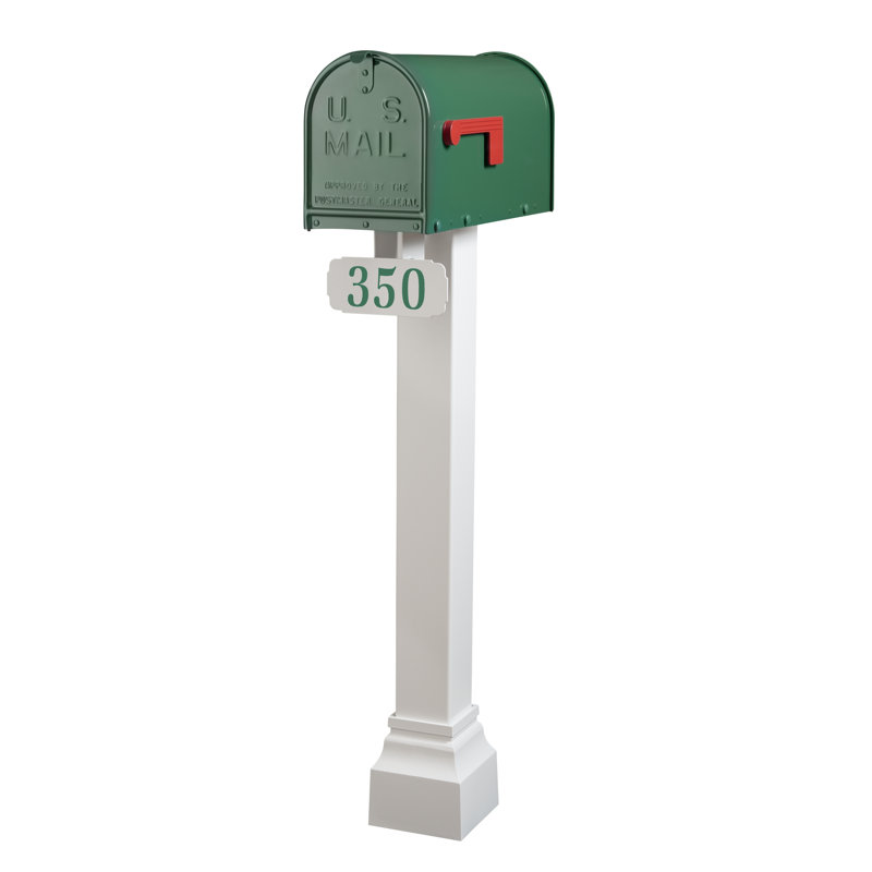 Ensemble de boîte aux lettres Janzer, Blanc/vert, Oui
