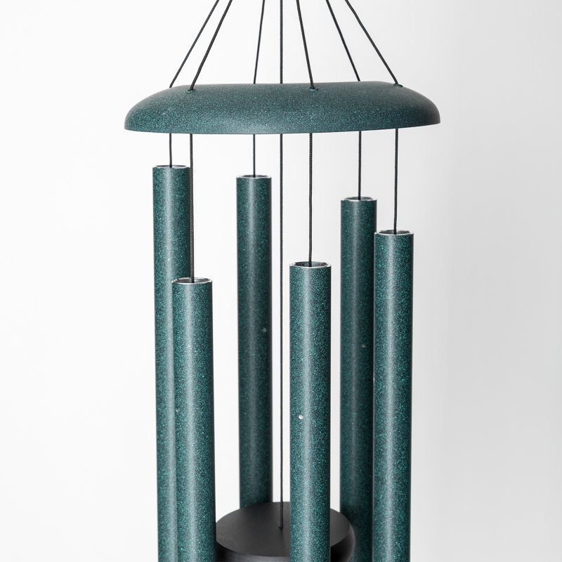 Green Aluminum Modern Wind Chime with Circular Design
