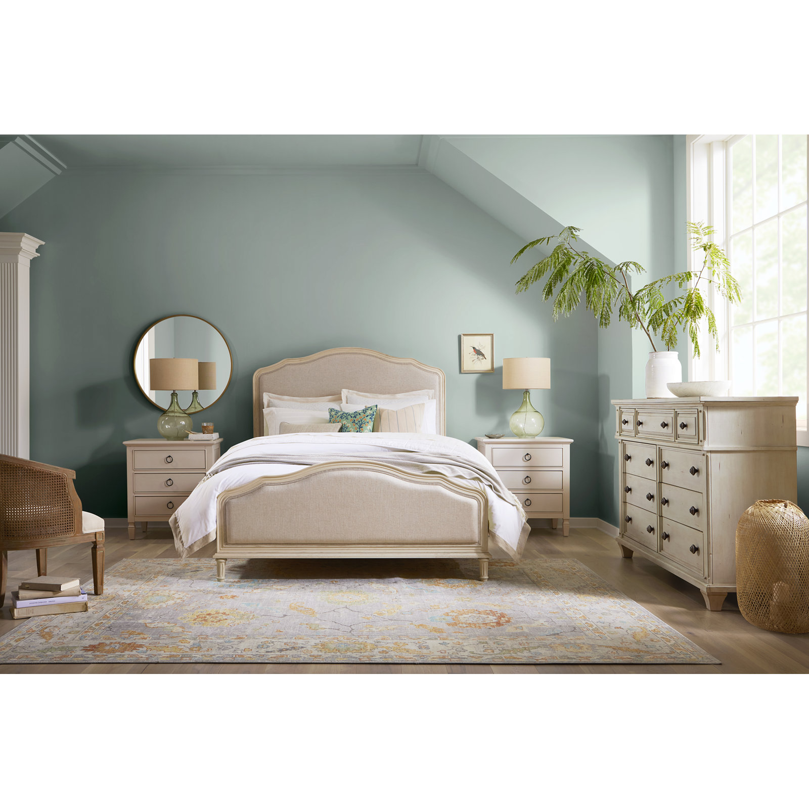 Mandalay Cuff Cotton Duvet Cover Set, Queen, Blush