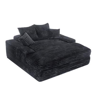 Chaise longue surdimensionnée Calden avec coussins détachables et tissu velours côtelé