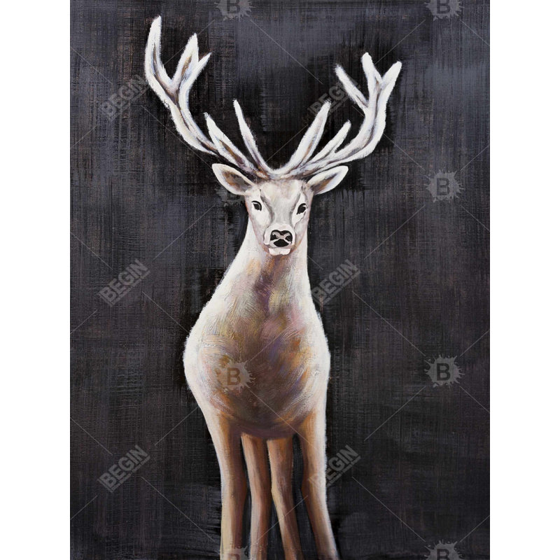 Polyester Sateen Duvet Cover, Twin Duvet, White Lonely Deer