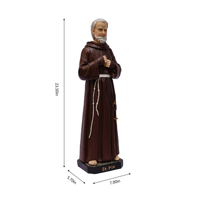 Statue religieuse 24 po St. Padre Pio intérieur / extérieur