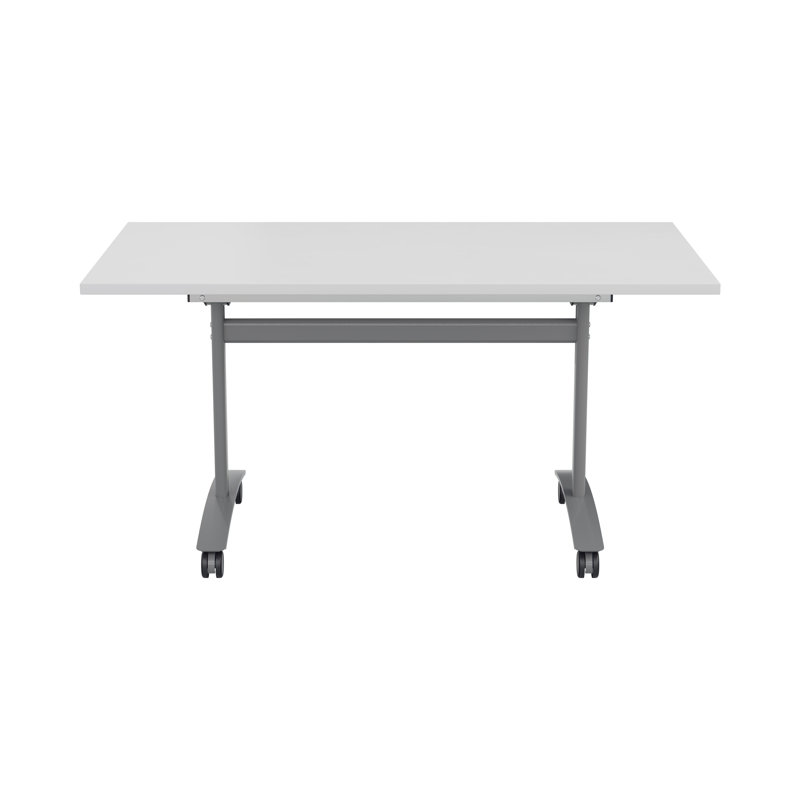 Buariki Rectangle Flip Top Modular Training Table with Casters, White, 72cm H x 120cm W x 80cm D