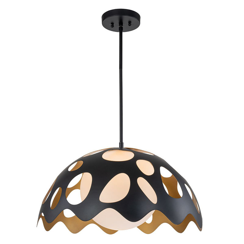Pebbles Pendant, Satin Black, 8" H x 15" W x 15" D