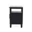 Table de chevet de conception rustique avec sangles de canne et de bois, 15,58 po x 19,61 po, 24,46 po, gris foncé, armoire de rangement, assemblage à sangles requis, charme, 24,46 po de hauteur, largeur, profondeur, espace, nécessaire