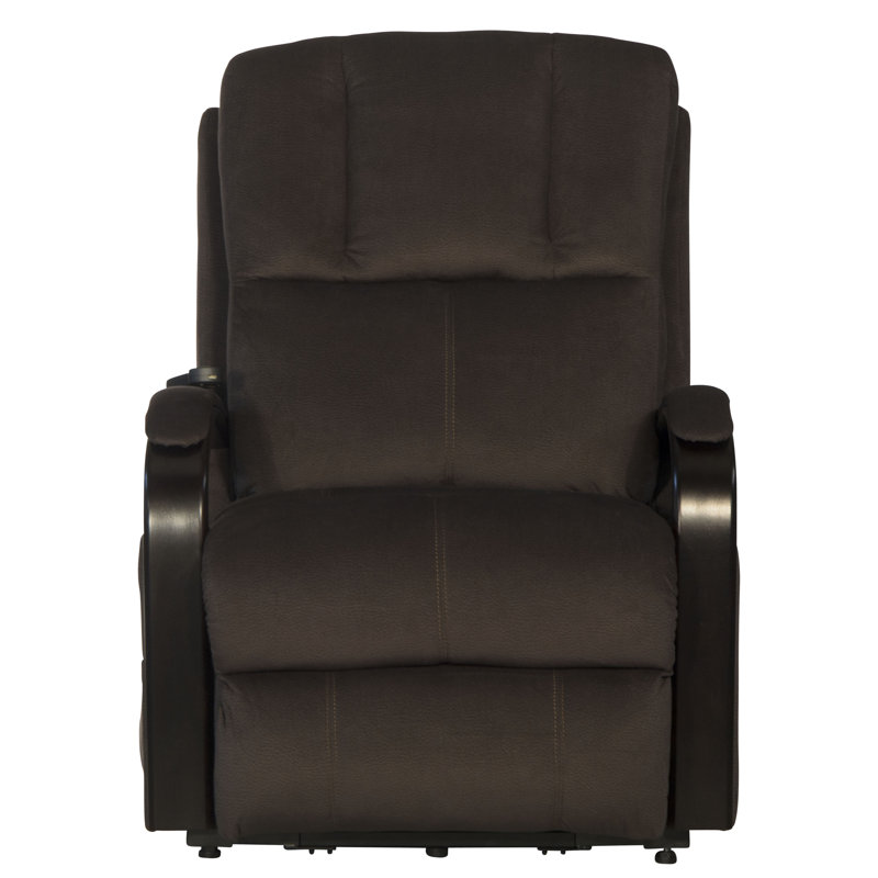 Upholstered Heated Massage Chair, Brown Polyester Blend