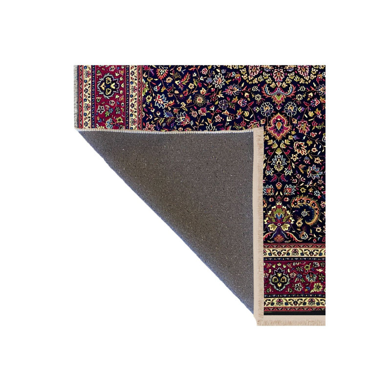 Tapis décoratif rétro à motif floral mauve à motif floral traditionnel, Sous-tapis rectangulaire 3 pi 11 po x 5 pi 11 po i