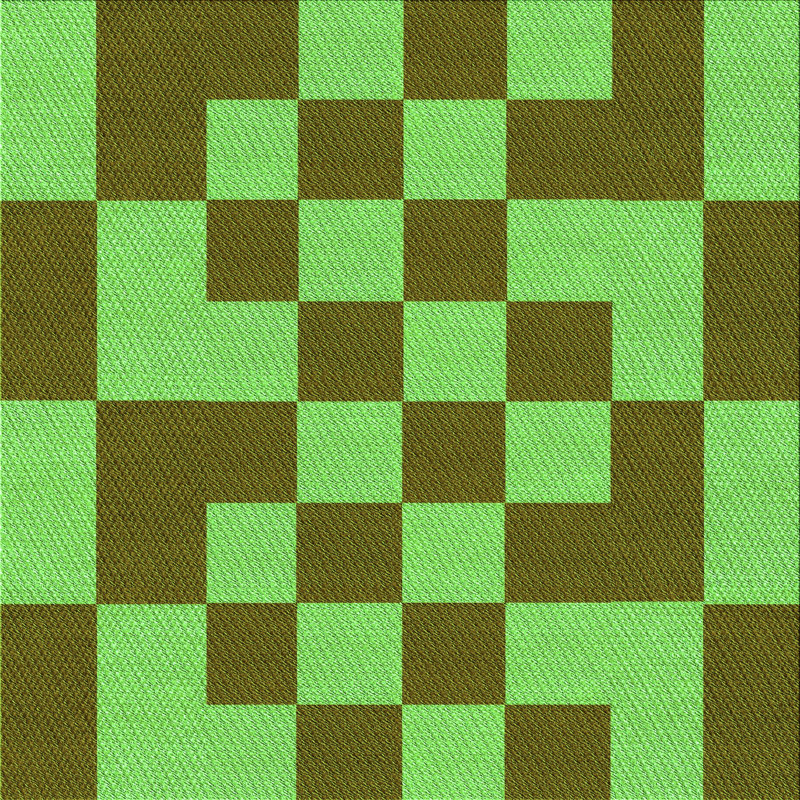 Tapis géométrique en laine vert, Carré 4 pi