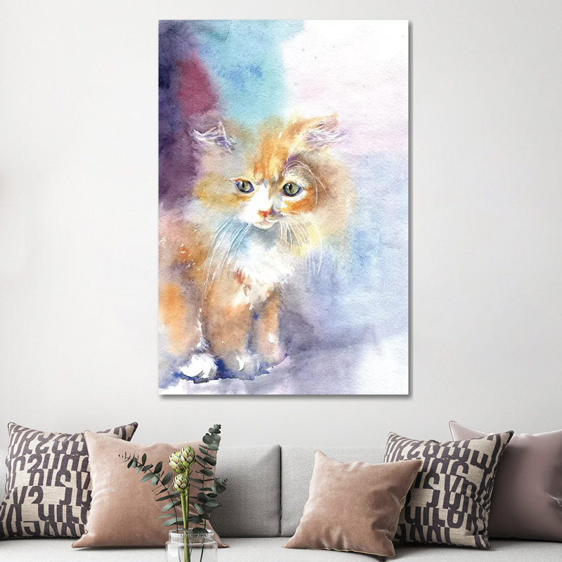 Kitty in the Light 1 Piece Wrapped Canvas Wall Art, 152.5 cm H x 101.5 cm W
