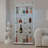 Glass Storage Cabinet, Wine/File, Bluetooth LED/Remote Control/Wheels - White