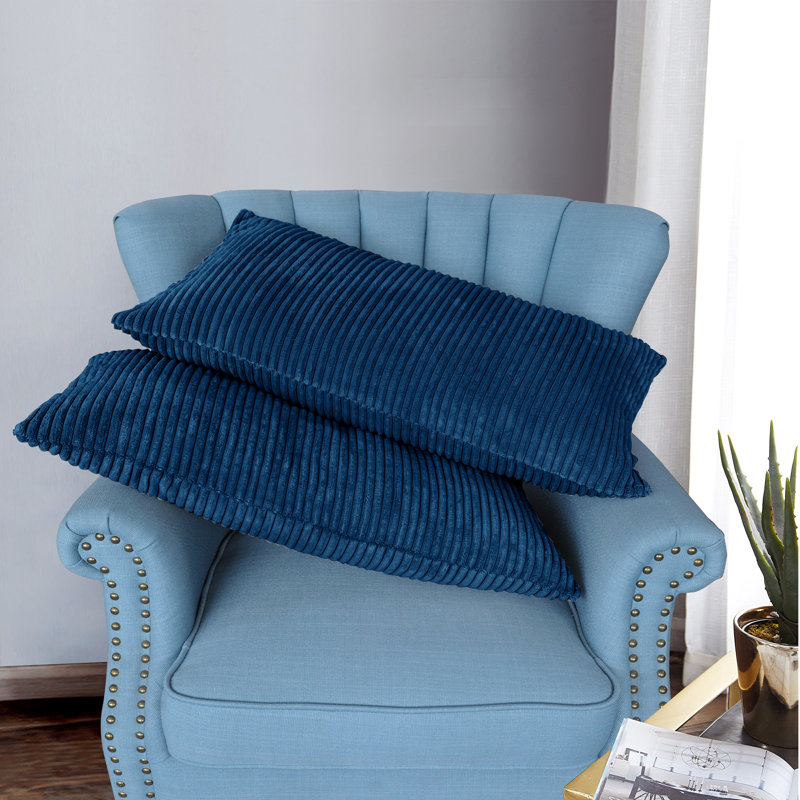 Rectangular Lumbar Cushion Cover, Majolica Blue
