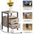 24'' Tall 2 - Drawer Iron Nightstand with Storage and Built-In Outlets-25043603