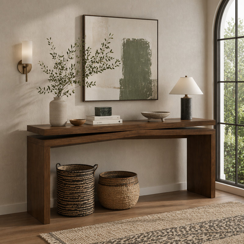 Console 65 po, Brun rustique