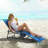 Folding Outdoor Chaise Lounge Chair Tanning Chair With 5-Level Adjustable Back, Side Table, Pillow, Pocket, Gray-589893249-589893251