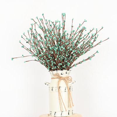 Artificial Rustic Berry Fall Floral Arrangements With Metal Pot, Twig Faux Flower For Thanksgiving Day Home Wedding Party Dining Table Centerpiece Decor