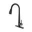 Robinet d'évier de cuisine à poignée simple en acier inoxydable avec douchette extractible-125382510