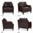 33.4" W Genuine Leather Upholstered Accent Armchair-2126048648