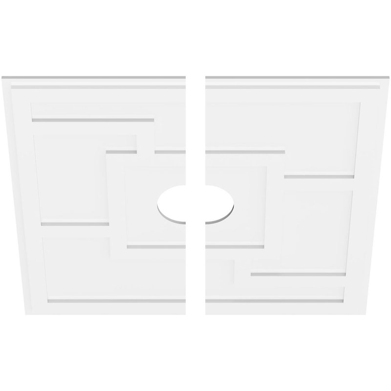 Médaillon de plafond contemporain en PVC de qualité architecturale Kailey, H 1 po x l 36 po x P 36 po