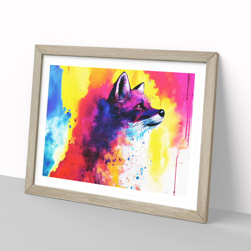 Dripping Fox Vol.2 Abstract - Framed Print, 34cm H x 46cm W x 2cm D, Oak