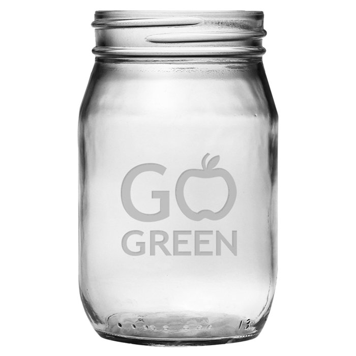 Pot à mason en verre vert go