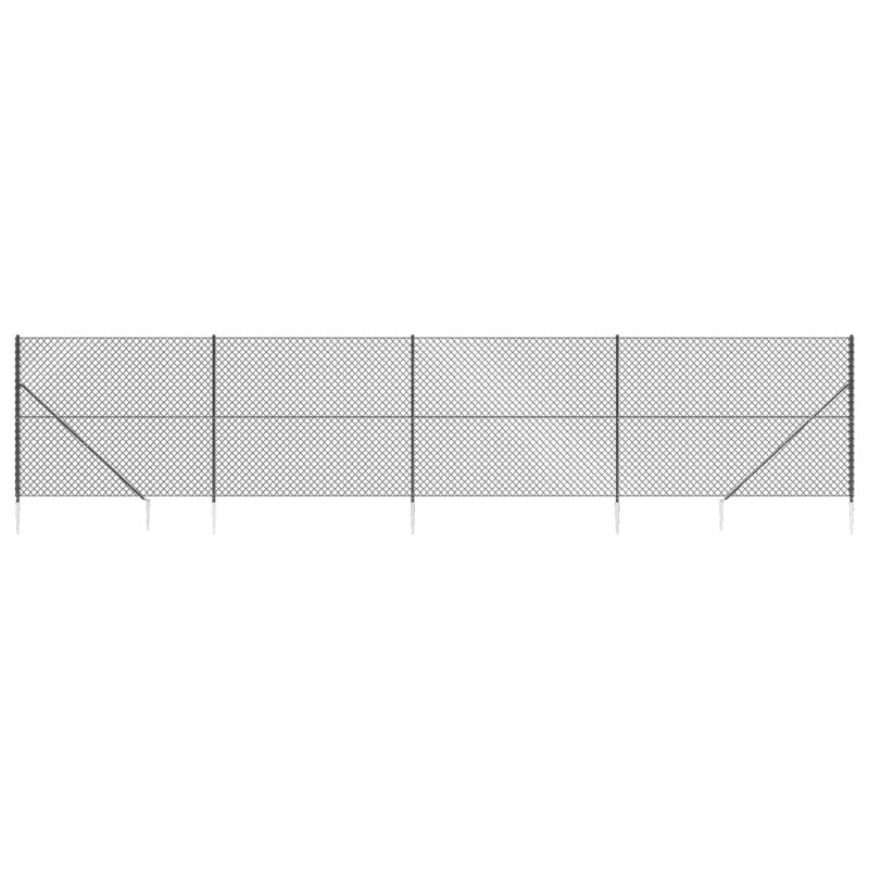 Brealynn Metal Fencing, Anthracite, 80cm H x 2500cm W