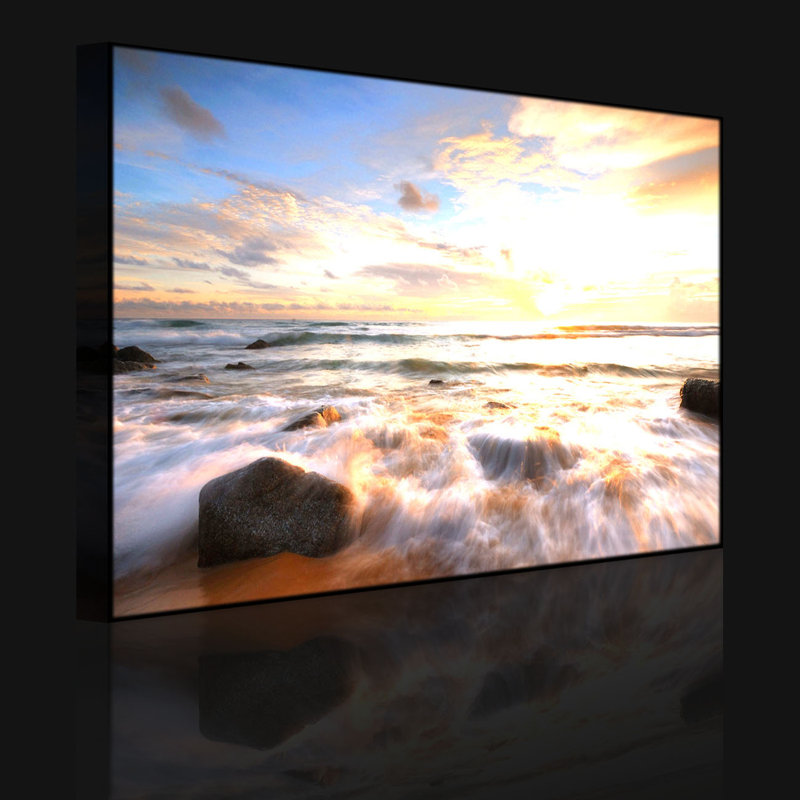 Sunset By The Sea by No - Wrapped Canvas Print, Without lighting, 70cm H x 100cm W x 4.5cm D