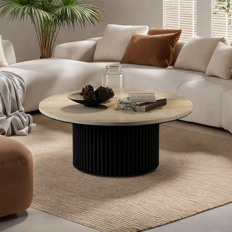 Table basse Wabi-sabi, H 13,77 po x L 27,55 po x l 27,55 po