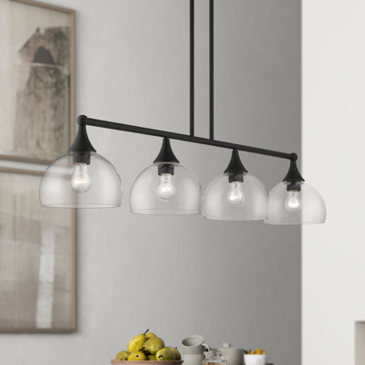 Gorsuch 4 - Light Steel Dimmable Kitchen Island Linear Chandelier
