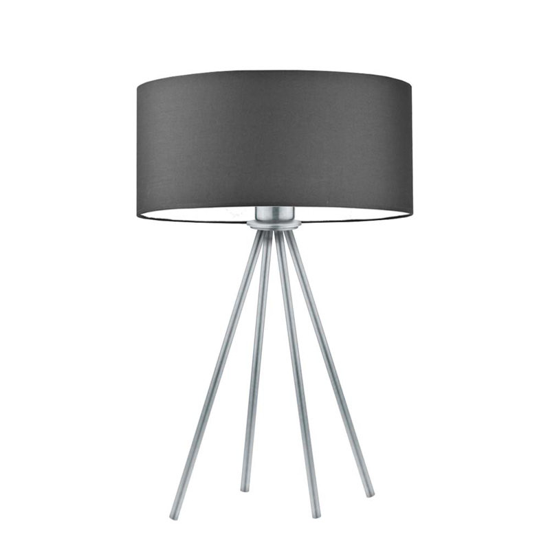 Arneshia Metal Table Lamp, Graphite, Silver