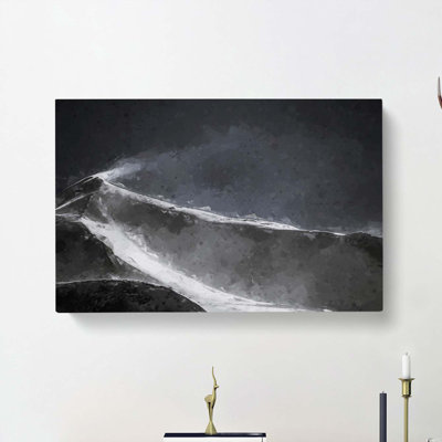 Snow Upon A Mountain Peak In Abstract - Wrapped Canvas