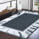 Modern Style Printed Area Rug Ultra Thin Low Pile Machine Washable Stain Resistant Non Shedding Pet Friendly Floor Rug with Non Slip Backing  Bordered Edges for Living Room Bedroom