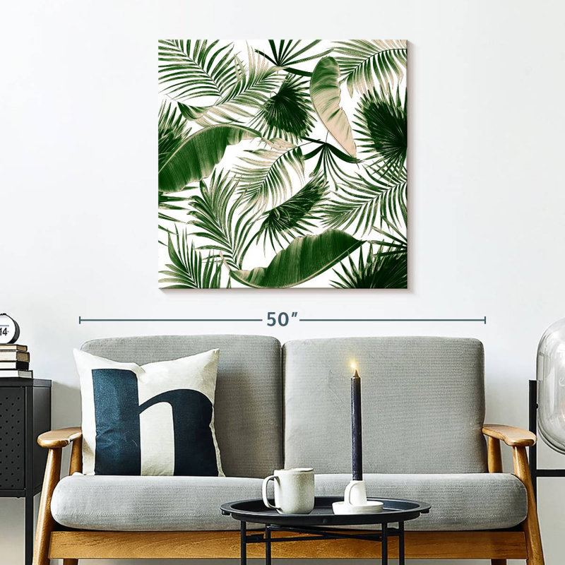 Harnek, feuilles tropicales assorties, H 30 po x l 30 po