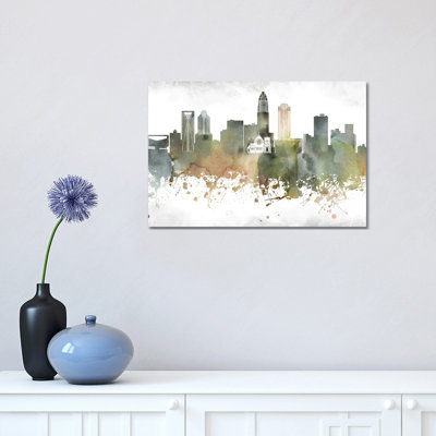 Charlotte Skyline 1 Piece Wrapped Canvas Wall Art