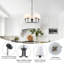 Lustre transitionnel 5 lumières avec abat-jour en tissu