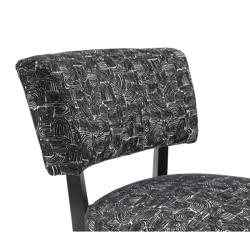Black Finish 1Pc Accent Chair Armless Design And Angled Design Tapered Legs Primary Living Room, Black