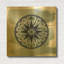 «Brushed Midnight Blue Compass Rose» par Bluebird Barn, art mural en métal doré, 36 po x 36 po-133037012