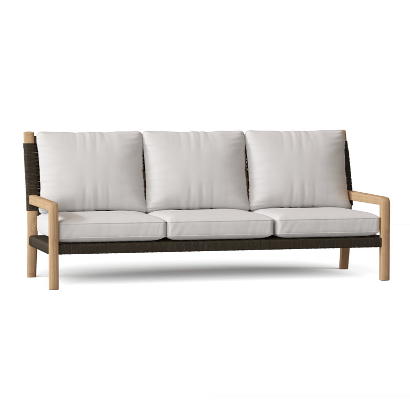 Hudson Outdoor 3 - Seat Patio Sofa, Cloud, Charcoal Lace