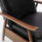 Fremont Leather Wood Arm Push Back Recliner - Black