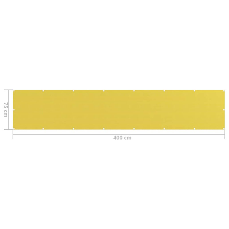 Dakota Fields 400cm W x 75cm D Plastic Cover Retractable Freestanding Awning, Yellow