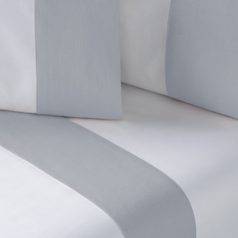  Mandalay Linen Cuff Percale Pillowcases, Mist, King