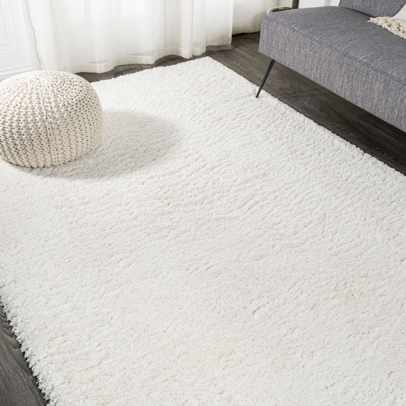 Tapis ivoire à poils longs Anttwan, Rectangle 3 pi 11 po x 5 pi 11 po