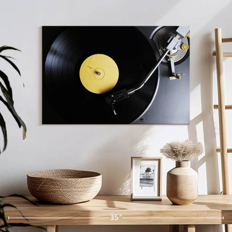 Disque vinyle jaune pastel Abarca, H 8 po x l 12 po