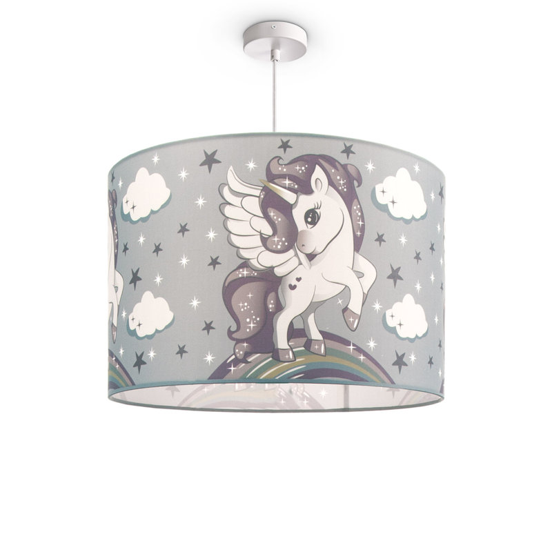 Reegan 1-Light Drum Pendant, Grey