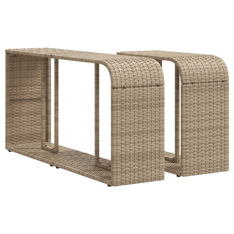 Étagère de rangement en polyester noir 2 pièces Latitude Run®, Beige