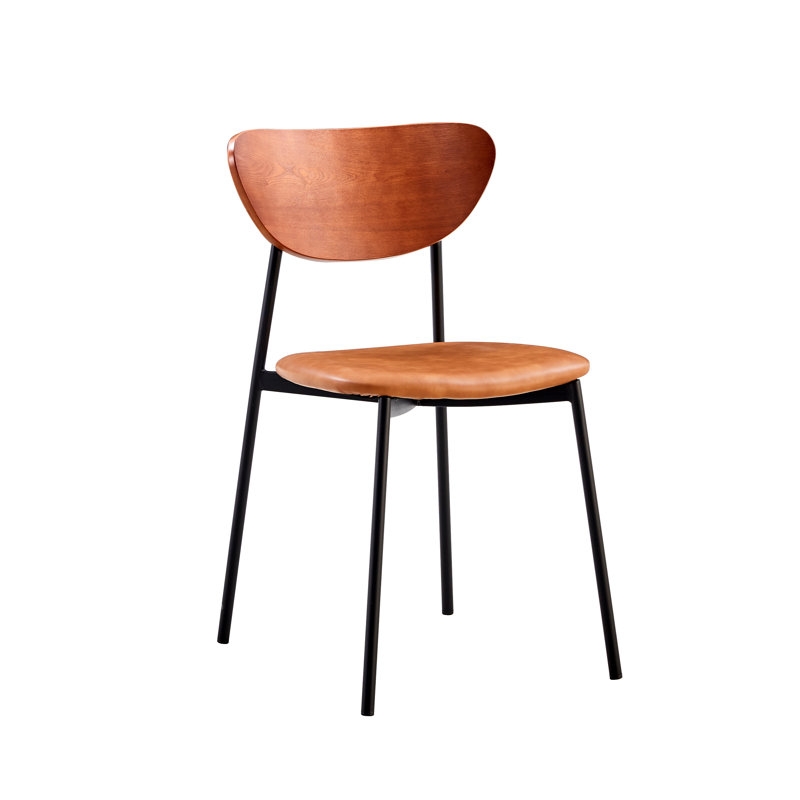 Chaise de salle à manger en similicuir brun clair, Tan
