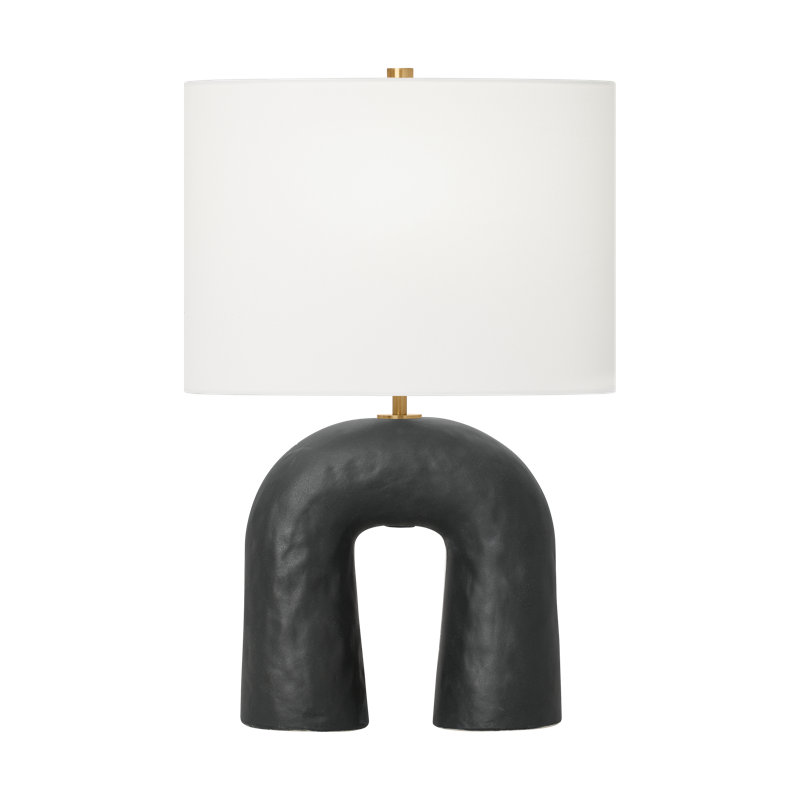 Mcconnell Ceramic Table Lamp, Rough Black